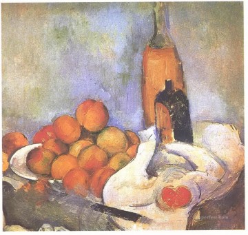 ポール・セザンヌ Painting - 瓶とリンゴのある静物画 ポール・セザンヌ